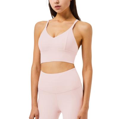 China Factory Supply Women Gym Workout Stretch Full Power Sportswear Breathable High-impact Sports Yoga Seamless Bra for sale