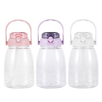 China Sport Viable Clear Plastic Water Bottle with Straw Lid for sale