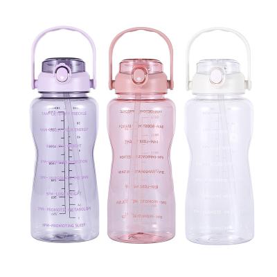 China 64 oz Fitness Sports Sustainable Motivational Water Bottle with Time Marker for sale