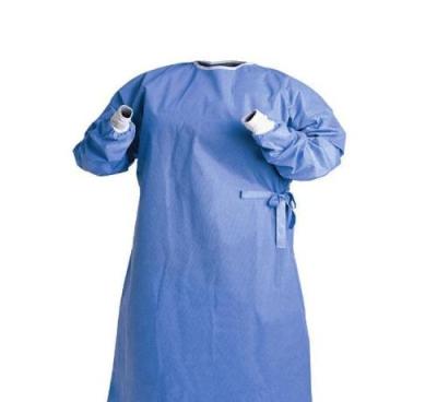 China Disposable PP Nonwoven / PE Film Medical Surgical Gown for sale