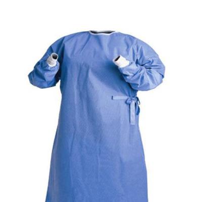 China PP non woven/PE film SMS reinforced surgical gown medical reinforced medical disposable surgical gown with factory price for sale