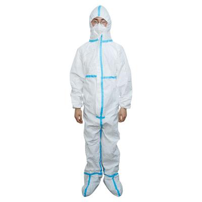 China PPE coveralls disposable medical microporous PPE medical coverall soft/dustproof/waterproof with shoes cover for sale