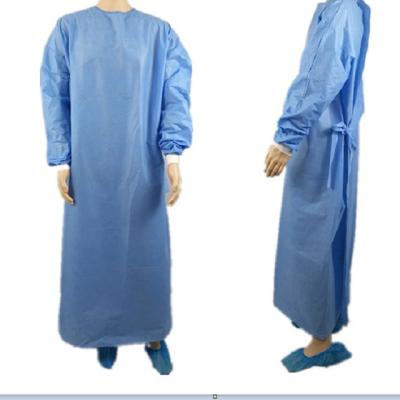 China Long Sleeve Medical Disposable Surgical Isolation PP SMS Nonwoven Gowns for sale