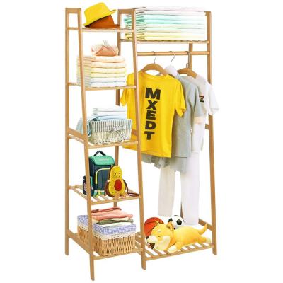 China Household Expandable Professional Manufacturing Wooden Clothing Rack Floor Type Minimalist Clothes Rack for sale