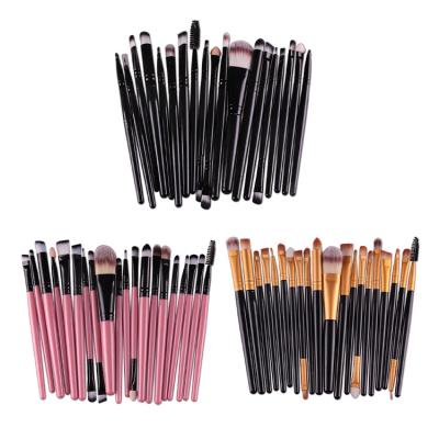 China Angular Blush 6/15/20 Pcs High Quality Wholesale Supplier Customized Affordable Pink Gold Eye Makeup Brush Set for sale