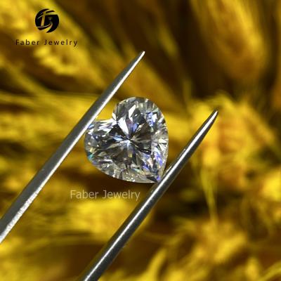 China Fire Faber Jewelry 4CT Heart Shape Color Play Or Fancy Come With Free GRA Certificate Moissanite Custom for sale