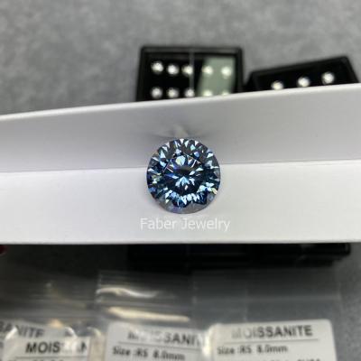 China Fire Color Or High Quality Game Around Large Size 14mmm 10CT Brilliant Blue Moissanite Factory Reduced Wholesale Price for sale