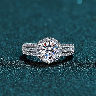 China Faber Environmental Friendly Jewelry Latest Design 2CT Moissanite Luxury Ring For Wedding for sale