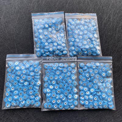 China Color Play Or Fire Fashion Gemstone Loose 10mm Eye With Blue Hole Evil Eye Beads for sale