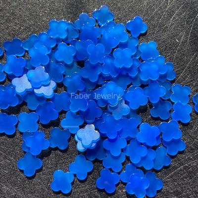 China Factory wholesale price best quality natural blue agate four leaf clover color set or fire for brand bracelet for sale