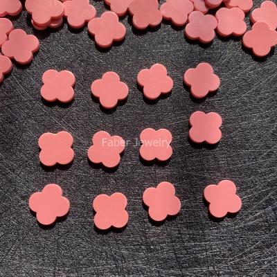 China Synthetic fire turquoise charm 13x13mm color play or pink clover for four leaf clover for sale