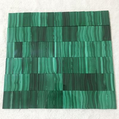 China Hot sale popular natural malachite sheet rectangle 24x48mm malachite sheet or color set of fire for sale