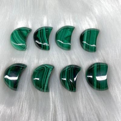 China Color Play or Fire Customize Size 21x30mm 100% Natural Good Quality Malachite Moon Design Great Prices for sale