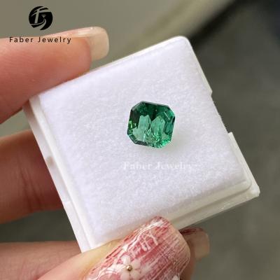 China Emerald Asscher Cut Hydrothermal Polishing Lab Developed 6.5x6.5mm 1CT Emerad with Inclusion for sale