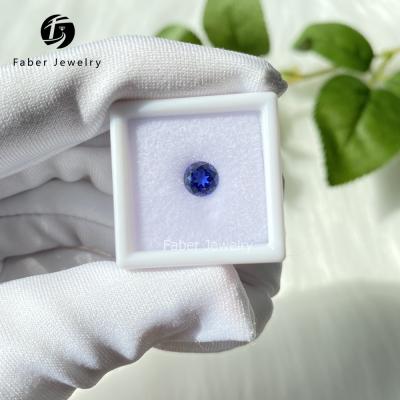 China Sapphire Round Lab Developed High Quality Polishing 6.0mm Blue Sapphire Gemstone for sale