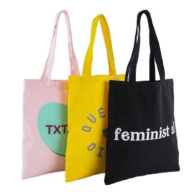 China Custom Cotton Daily Tote Shopping Bags Canvas Logo Printed Recyclable Natural Organic for sale