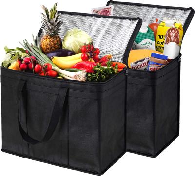 China Durable Custom Heavy Duty Non Woven Insulated Reusable Grocery Bags Food Delivery Cooler Bags for sale