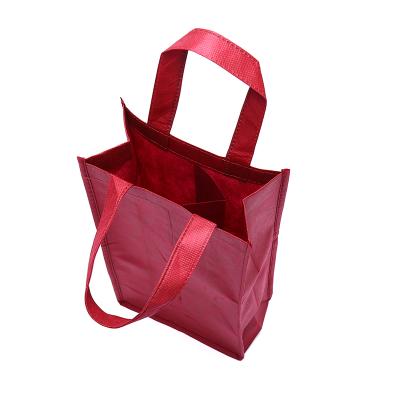 China Custom Eco-friendly Durable Non Woven Tote Wine Gift Bags For Wine Bottles for sale