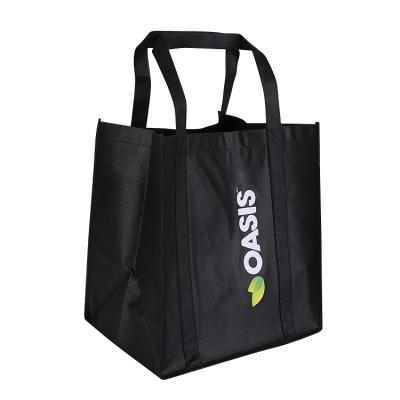 China Recyclable Promotional Custom Made Printed Recycled Non Woven Tote Bags Reusable Handle pp Non Woven Shopping Bag for sale