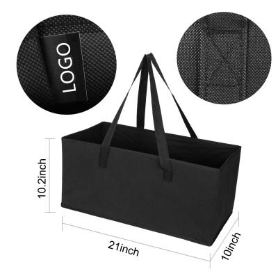 China RPET Eco-friendly Non Woven Collapsible Foldable Shopping Bag Car Shopping Grocery Bag With PE Board for sale