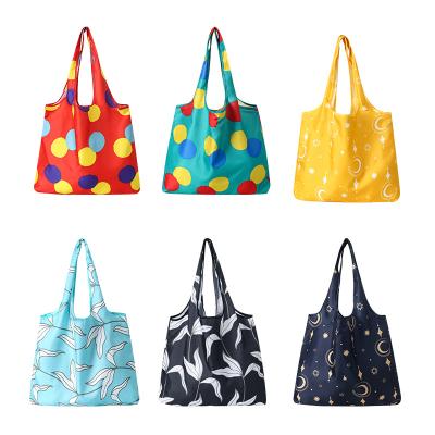 China Environmentally friendly/foldable/washable reusable custom rpet foldable shopping bag tote bag for supermarket shopping for sale