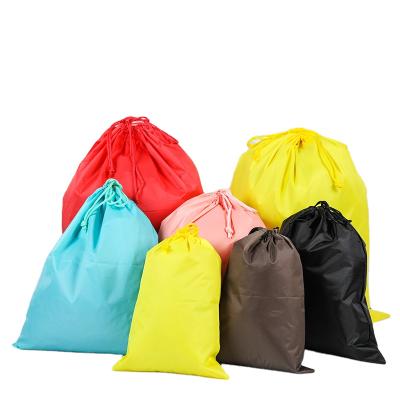 China Recyclable Wholesale Gift RPET Waterproof Dustproof Polyester Plain Drawstring Bags Custom Logo for sale