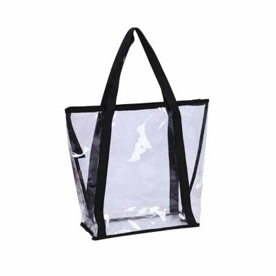 China Waterproof Transparent Lightweight Custom Printed TPU PVC Summer Waterproof Large Transparent Clear Beach Tote Bags Women for sale