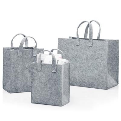 China Recyclable Custom Eco - Friendly 100 % Wool Felt Tote Bag , Felt Shopping Bag for sale