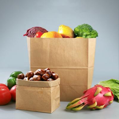 China Recycled Materials Wholesale Bread Food Grade Kraft Paper Bag for sale