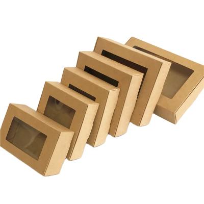 China Recycled Materials Wedding Decorative Transparent Window Gift Fashion Kraft Paper Box for sale