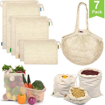 China Eco - Friendly Reusable Wide Applicated Cotton Mesh Food Safe Tote Bag for sale