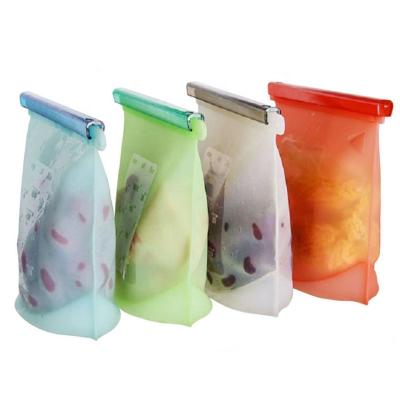 China Viable Eco-Friendly Vacuum Silicone Food Storage Leak Proof Reusable Bags for sale