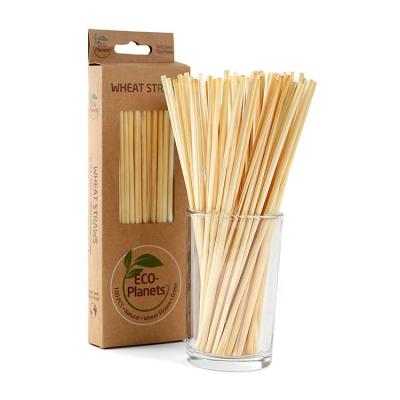 China Eco Wheat Straw Organic Natural Wheat Drinking Disposable Biodegradable Straws for sale