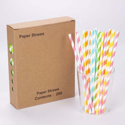 China 200 Pack Sustainable Reusable Eco Friendly Biodegradable Paper Drinking Straws Compostable Paper Straws for sale