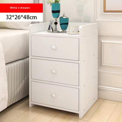 China Modern Design White Side Table Organizer Nightstand Style Storage Furniture Bedroom Wood Bedside Table for sale