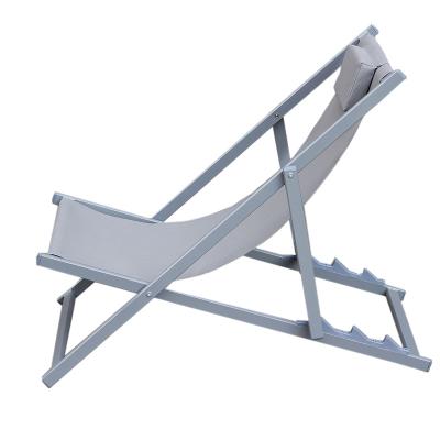 China Low Deck Modern Aluminum Foldable Lightweight Beach Lounge Sun Chair for sale