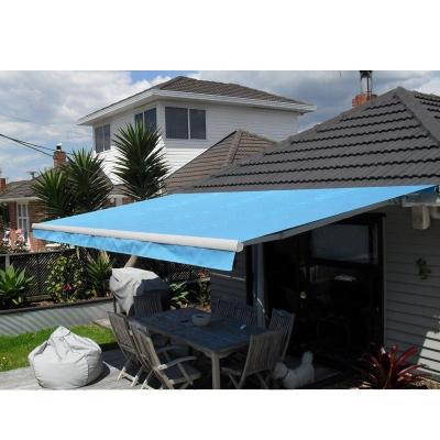 China Economic Aluminum Half-cassette Retractable Blue Awnings For Patio for sale