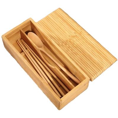 China Bamboo Storage Container Wooden Box Holder Eco - Friendly Chopstick 27*11*6.6CM for sale