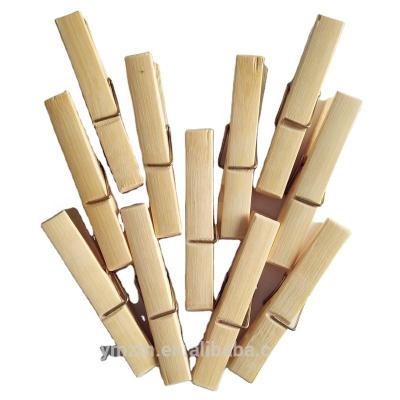 China Bathroom Large Bamboo Clothespin Clip Wooden Metal Pegs for sale