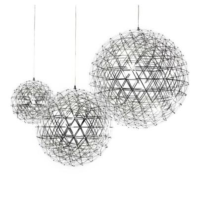 China Chrome Fiber Star Ball LED Pendant Lamp Modern Wedding Sparkling Optic Chandelier for sale