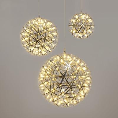 China Modern Star Led Chrome Ball Showcase Wedding Event Pendant Light Glittering Chandelier for sale