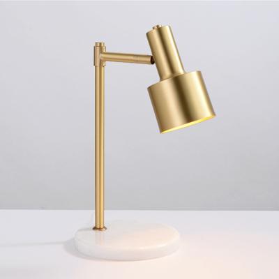 China Contemporary modern luxury adjustable copper marble table lamp for home decoration for sale