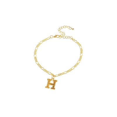 China A to Z Initial Letter Anklet Foot Jewelry Stainless Steel Chain 26 Alphabet Letter Lead Free Nickel Free Pendant Charm Women Initial Anklet for sale