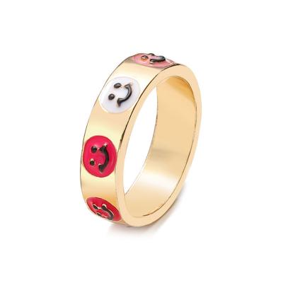 China Colorful Vintage Smile Star Heart Shaped Nickel Free Lead Free Gold Plated Stainless Steel Ring Jewelry for sale