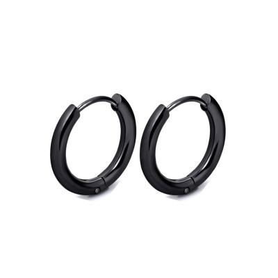 China Trendy Fashion Simple Design Circle Huggie Stainless Steel Hoop Earrings for sale