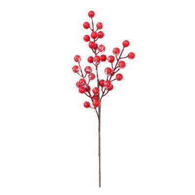 China Christmas Tree Ornaments Artificial Christmas Wholesale Red Berry Branches Decoration Christmas Berries Festival for sale