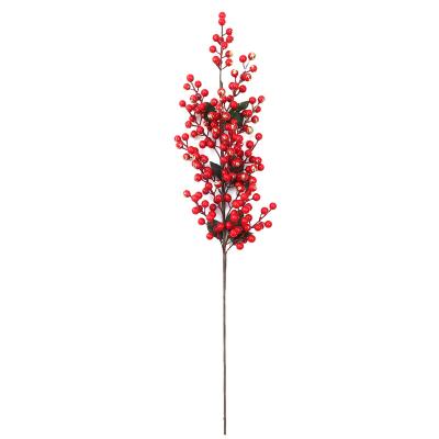 China Christmas Tree Ornaments Christmas Berries Holly Branches Handmade Red Berry Red for Holiday Decorations for sale