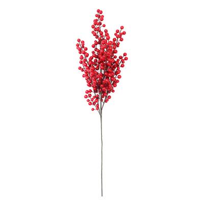 China Christmas Tree Ornaments Christmas Simulation Berries Red Fruit Branches Decoration Festive Christmas for sale