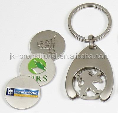 China Metal Token Metal Promotion Shopping Cart Coin Key Chain for sale