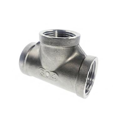 China Steam Hot Dip Galvanized 1.6MPa Equal Cast Iron Pipe Fitting Female Thread Malleable Mid Tube Pipe Fitting Tee for sale